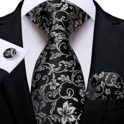 Gray Striped Paisley Ties For Men Wedding Accessories Men's 8cm Neck Tie Pocket Square Cufflinks Gift For Men DiBanGu
