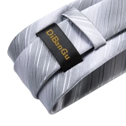 Gray Striped Paisley Ties For Men Wedding Accessories Men's 8cm Neck Tie Pocket Square Cufflinks Gift For Men DiBanGu