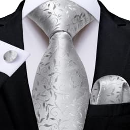 Gray Striped Paisley Ties For Men Wedding Accessories Men's 8cm Neck Tie Pocket Square Cufflinks Gift For Men DiBanGu
