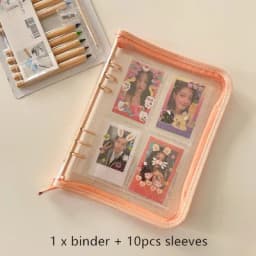 MINKYS A5 A6 Zipper Binder Kpop Photocard Collect Book Photo Cards Organizer Notebook With 10PCS Sleeves School Stationery