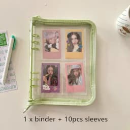 MINKYS A5 A6 Zipper Binder Kpop Photocard Collect Book Photo Cards Organizer Notebook With 10PCS Sleeves School Stationery
