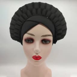 Africa Turban Caps for Women African Aso Oke Headtie Ready to Wear Auto Gele Female Head Wraps Muslim Caps Nigerian Wedding Gele