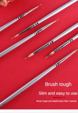 6 pieces Nylon hair hook line pen gouache acrylic oil paint brush Long wood rod stroke line meticulous hand-painted art tool