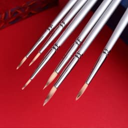 6 pieces Nylon hair hook line pen gouache acrylic oil paint brush Long wood rod stroke line meticulous hand-painted art tool