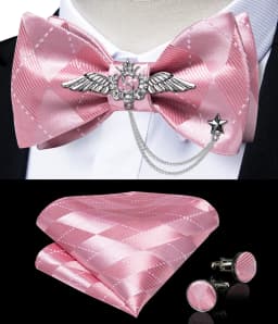 New Arrival Bow Ties For Men Bowties Cufflinks Handkerchief Set For Party Wedding Suit Accessories Man Tie Golden Brooch