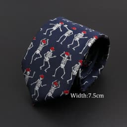 New Casual Skull Ties For Men Classic Slim 8cm Polyester Neckties Fashion Man Tie Gift For Men Wedding Groom Business Necktie