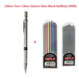 2.0MM Mechanical Pencil Set 2B Automatic Pencils Lápices with Color/black Lead Core for Art Sketch Write Handicraft