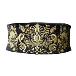 Vintage Embroidery Fabric Wide Belt Women Dress Belt Elastic Waist Cummerbund Japanese Kimono Girdle Yukata Obi Retro Waistband