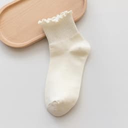 Cute Socks For Women New Spring Summer Japanese Style Breathable Girls Short Socks Kawaii Solid Socks Frilly Ruffle Socks Casual