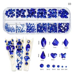 12grids Half Round Pearls Beads 3D Nail Charms 1.5/2/2.5/3/4/5mm White Flatback Pearls Nail Jewelry Nail Craft Pearl Rhinestones