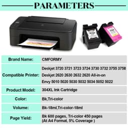 Royek 304XL Ink Cartridge Replacement For HP 304 HP304 XL Deskjet Envy 2620 2630 2632 5030 5020 5032 3720 3730 5010 Printer