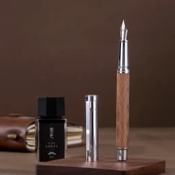 HongDian 1843 Metal Fountain Pen Voyager Series Beautiful Ripples Iridium EF/F Size Ink Pen Office Business Writing Gift Ink Pen