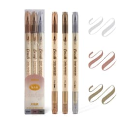3pcs Retro Color Twin Marker Pens Set Brush Drawing Fine Liner Water Based Ink Blendable Watercolor Art Painting School A6133