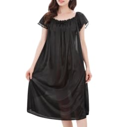 Womens Summer Lace Ice Silk Nightdress Short Sleeve Loose Plus Size Nightgown Sleepwear