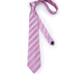 High Quality Pink Striped Paisley Men's Tie Set 8cm Business Wedding Party Accessories Men Necktie Hanky Set Men Gift