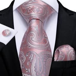 High Quality Pink Striped Paisley Men's Tie Set 8cm Business Wedding Party Accessories Men Necktie Hanky Set Men Gift