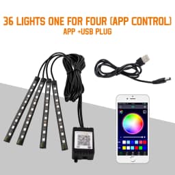 Neon 36 48 72 LED Car Interior Ambient Foot Light Wireless Remote Music APP Control Auto RGB Atmosphere Decorative Lamp