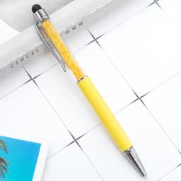 1Pcs Diamond Crystal Metal Ballpoint Pen Creative 2 In 1 Stylus Touch Pen Writing Ballpen Stationery Office School Supplies