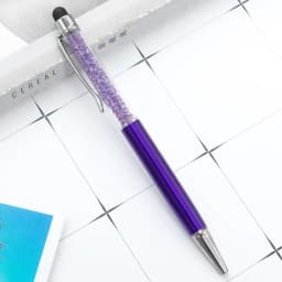 1Pcs Diamond Crystal Metal Ballpoint Pen Creative 2 In 1 Stylus Touch Pen Writing Ballpen Stationery Office School Supplies