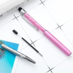1Pcs Diamond Crystal Metal Ballpoint Pen Creative 2 In 1 Stylus Touch Pen Writing Ballpen Stationery Office School Supplies