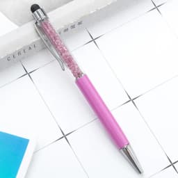 1Pcs Diamond Crystal Metal Ballpoint Pen Creative 2 In 1 Stylus Touch Pen Writing Ballpen Stationery Office School Supplies