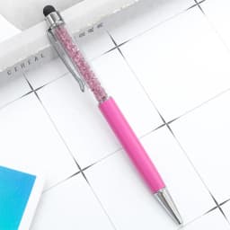 1Pcs Diamond Crystal Metal Ballpoint Pen Creative 2 In 1 Stylus Touch Pen Writing Ballpen Stationery Office School Supplies