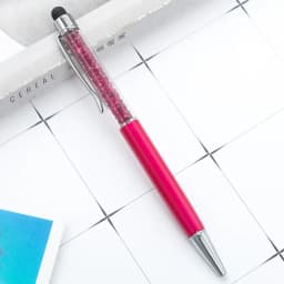 1Pcs Diamond Crystal Metal Ballpoint Pen Creative 2 In 1 Stylus Touch Pen Writing Ballpen Stationery Office School Supplies