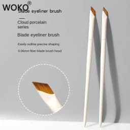 Upgrade Blade Eyeliner Brush Ultra Thin Fine Angle Flat Eyebrow Brush Under The Eye Makeup Brushes Precise Detail Brush White