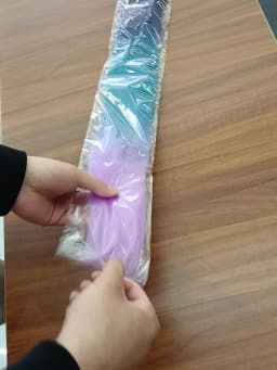 LUPU Synthetic Ponytail Extension with Elastic Tie Hair Band 26" Long Straight Colored Braiding Ponytail Ombre Pink Purple Blue