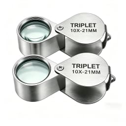 10-30X Gold/Silver Boxed Portable Blinds Folding Three Piece Jewelry/Labels/Reading Eye Tools Reading Magnifying Glass