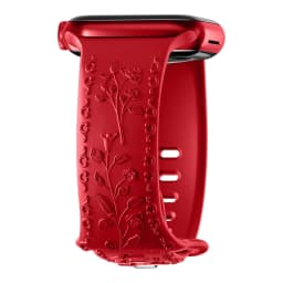 Flower Engraved Strap For Apple Watch Bands 44mm 40mm 49mm 41mm 45mm 38mm 42mm Bracelet iWatch Series 12 9 7 6 3 ultra 4 se Band
