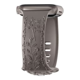 Flower Engraved Strap For Apple Watch Bands 44mm 40mm 49mm 41mm 45mm 38mm 42mm Bracelet iWatch Series 12 9 7 6 3 ultra 4 se Band