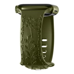 Flower Engraved Strap For Apple Watch Bands 44mm 40mm 49mm 41mm 45mm 38mm 42mm Bracelet iWatch Series 12 9 7 6 3 ultra 4 se Band