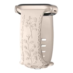 Flower Engraved Strap For Apple Watch Bands 44mm 40mm 49mm 41mm 45mm 38mm 42mm Bracelet iWatch Series 12 9 7 6 3 ultra 4 se Band