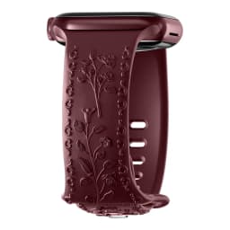 Flower Engraved Strap For Apple Watch Bands 44mm 40mm 49mm 41mm 45mm 38mm 42mm Bracelet iWatch Series 12 9 7 6 3 ultra 4 se Band