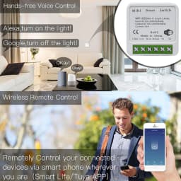 16A 20A Tuya WiFi Smart Switch 2-way Control Mini Smart Breaker Work With Smart Life Alexa Google Home Alice