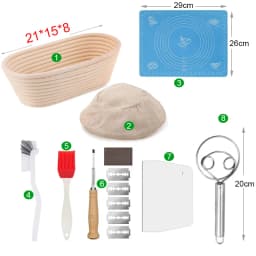 Rattan Bread Proofing Basket Bread Basket Oval Rattan Wicker Dough Fermentation Sourdough Banneton