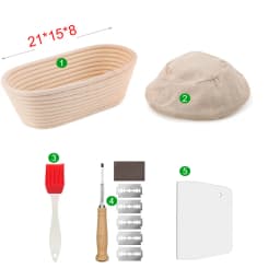 Rattan Bread Proofing Basket Bread Basket Oval Rattan Wicker Dough Fermentation Sourdough Banneton
