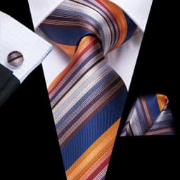 Hi-Tie Mens Necktie Luxury Orange Blue Novelty Wedding Tie For Men Hanky Cufflink Gift Tie Set Business Party Dropshipping