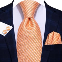 Hi-Tie Mens Necktie Luxury Orange Blue Novelty Wedding Tie For Men Hanky Cufflink Gift Tie Set Business Party Dropshipping