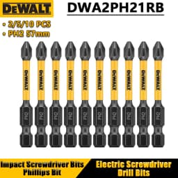 DEWALT 2/5/10PCS PH2 57mm Impact Screwdriver Bits Phillips Bit Electric Screwdriver Drill Bits Power Tool Accessories DWA2PH21RB