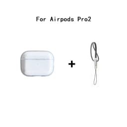 Clear Soft TPU Earphone Case for Airpods 4 3 2 1 Pro Pro2 Pro 3 Shockproof with Lanyard Strap for Airpods 4 Charging Case Cover