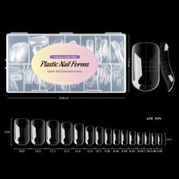 MOWOT New Square Dual Nail Form Extension False Nail Tips Quick Building Gel Molds Full Cover Large Size Acrylic Nail Top Forms