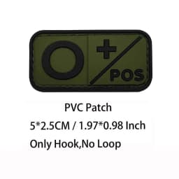 Small Patch with Hook,PVC Blood Type A B AB O POS NEG Emblemen,Patches Military Tactical Badges on Backpack,Outdoor Equipment