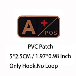 Small Patch with Hook,PVC Blood Type A B AB O POS NEG Emblemen,Patches Military Tactical Badges on Backpack,Outdoor Equipment
