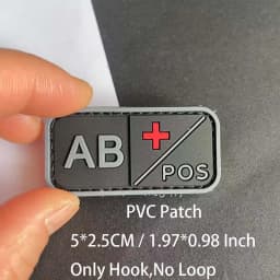 Small Patch with Hook,PVC Blood Type A B AB O POS NEG Emblemen,Patches Military Tactical Badges on Backpack,Outdoor Equipment