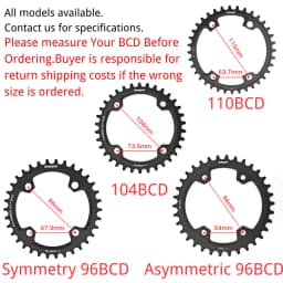 DECKAS Round 104BCD 40/42/44/46/48/50/52 T Getande Mountain Bicycle Wiel MTB Bike for 8-12 Speed Crankset Aluminum Chainring