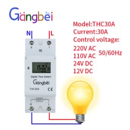 Weekly 7 Days Programmable Digital TIME SWITCH Relay Timer Control AC 220V 230V 110V DC24V 12V THC30 30A Din Rail Mount