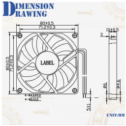 YOUNUON 80MM Fan 5V USB Fan 80x80x10mm 8cm DC 5V 12V 24V 8010 Fan Brushless Cooling Cooler PC Fan Computer Case Fan Cooler