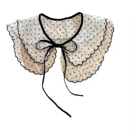 Women Sweet Girls Detachable Collar Shawl Elegant Hollow Out Embroidery Floral Lace Scarf Lace-Up Capelet